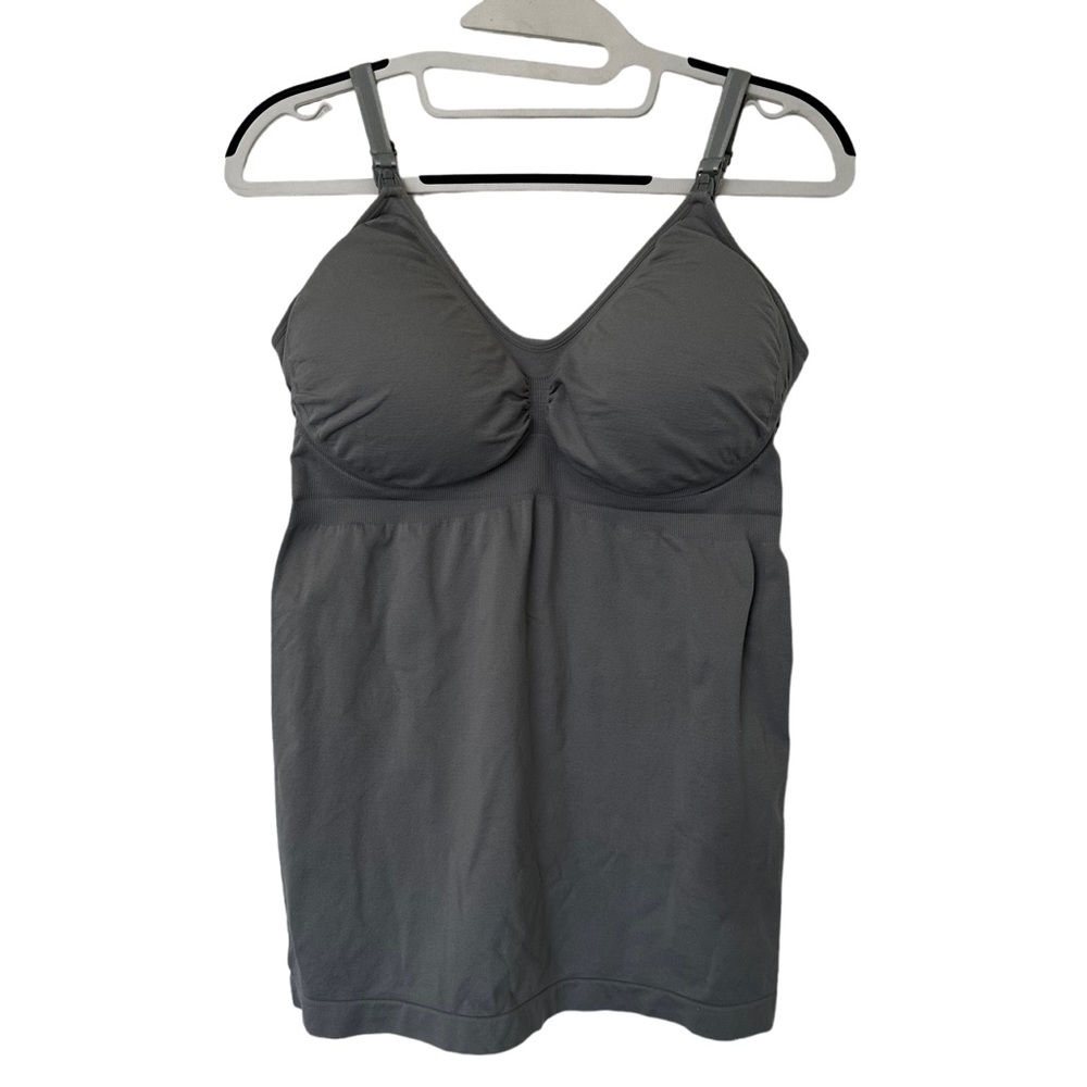 Kindred Bravely Simply Sublime Maternity & Nursing‎ Tank w/ Built in Bra Grey XL
